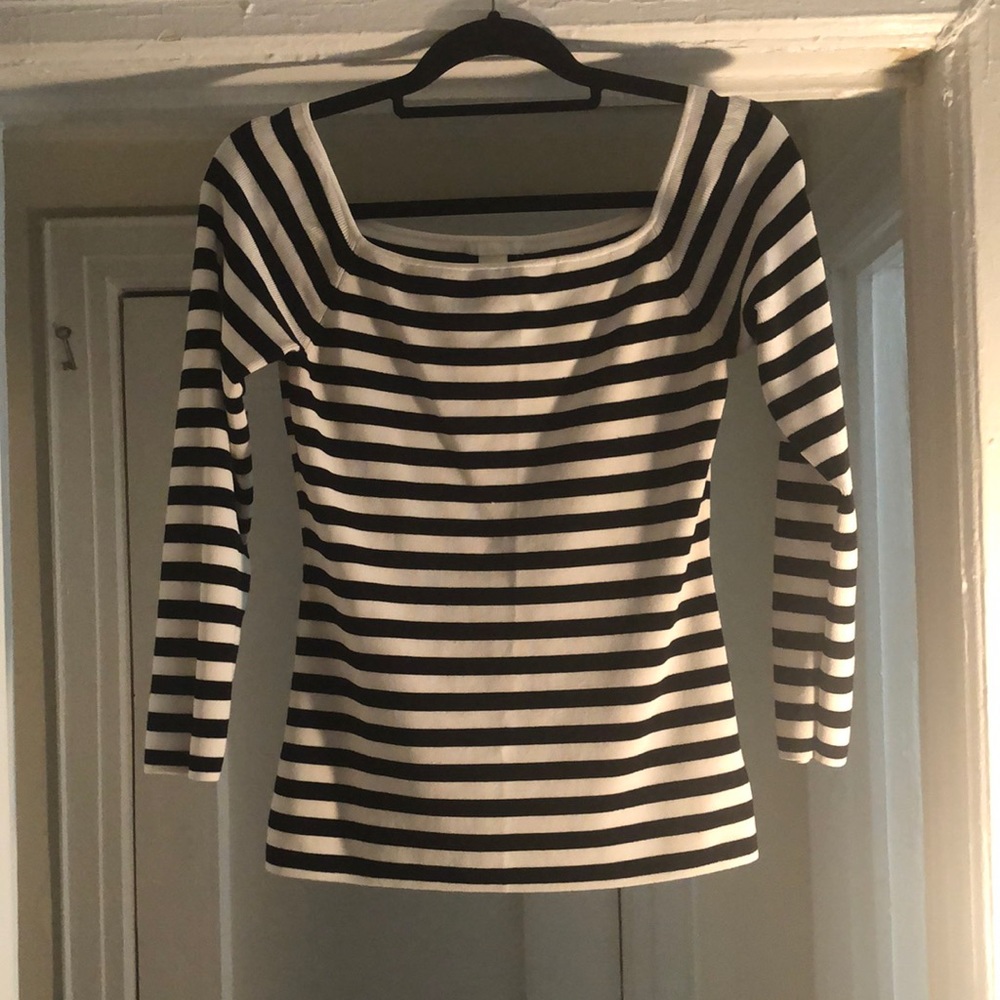 Off shoulder, quarter sleeve sweater